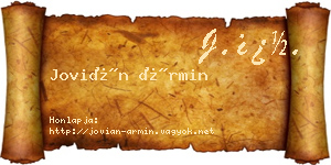 Jovián Ármin névjegykártya